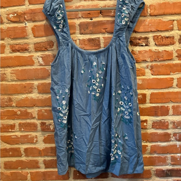 NWOT Free People Wildflower Embroidered Mini Dress - Picture 4 of 5
